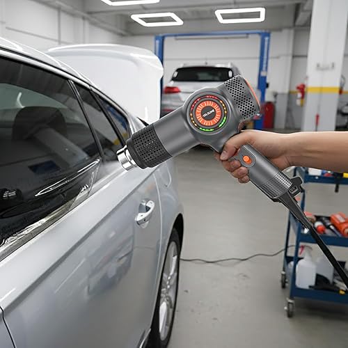 Miniatura 8 de Heat Gun Fast Heating 1800W 122℉-1202℉ LED 3-color light to display temperature Shrink wrap heat gun with 4 Nozzles for Soften,Car film,Drying