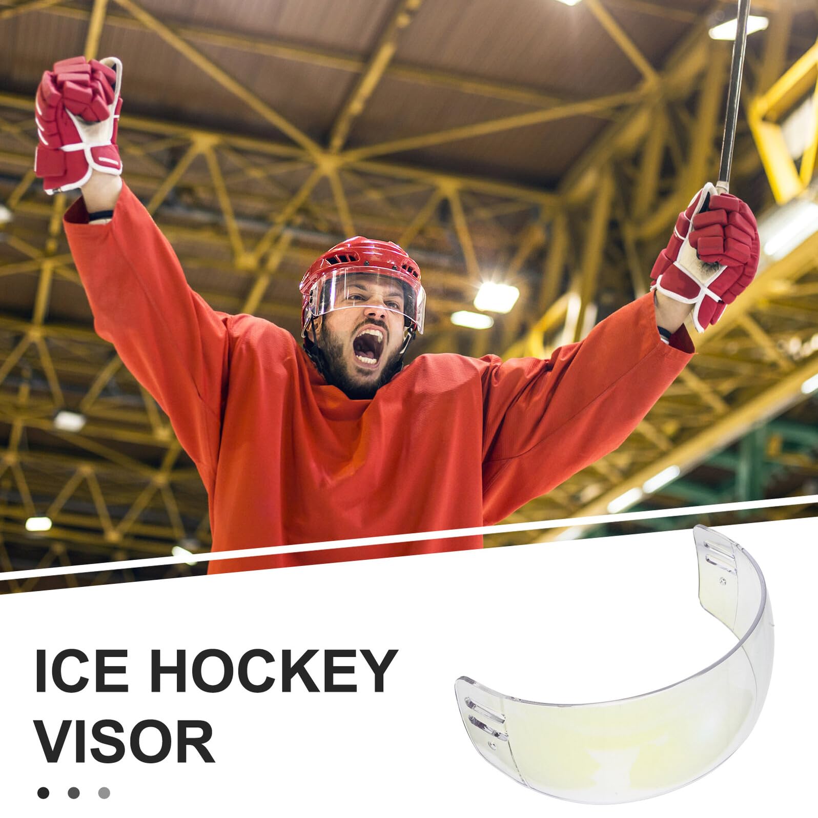 Visière de Hockey Anti-buée Anti-Rayures en PC pour Casque | Demi-bouclier Teinté, Protection Oculaire Complète, Ajustement Sûr et Léger pour Jeunes et Adultes