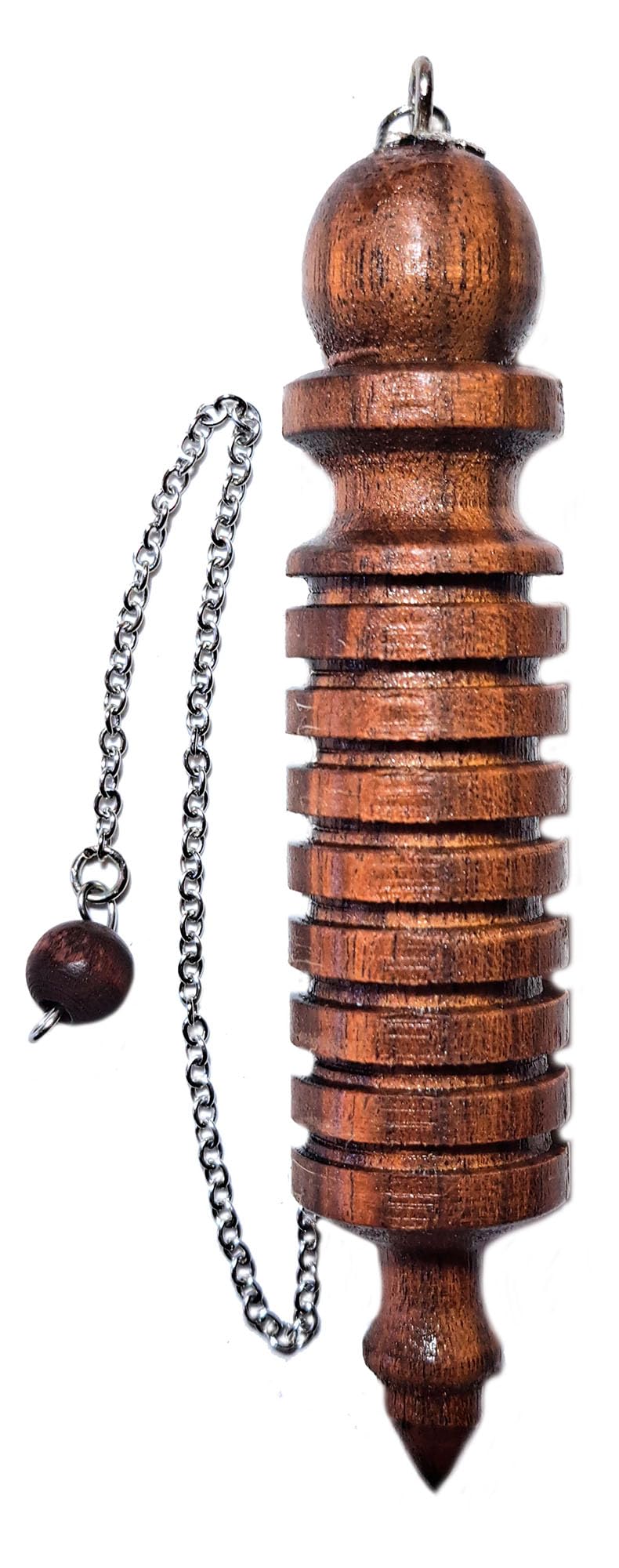 Ogni pendolo è stato accuratamente tornito a mano in legno di alta qualità, evidenziando l'artigianalità unica e la bellezza naturale di ogni pezzo. Il suo design ergonomico garantisce una maneggevole