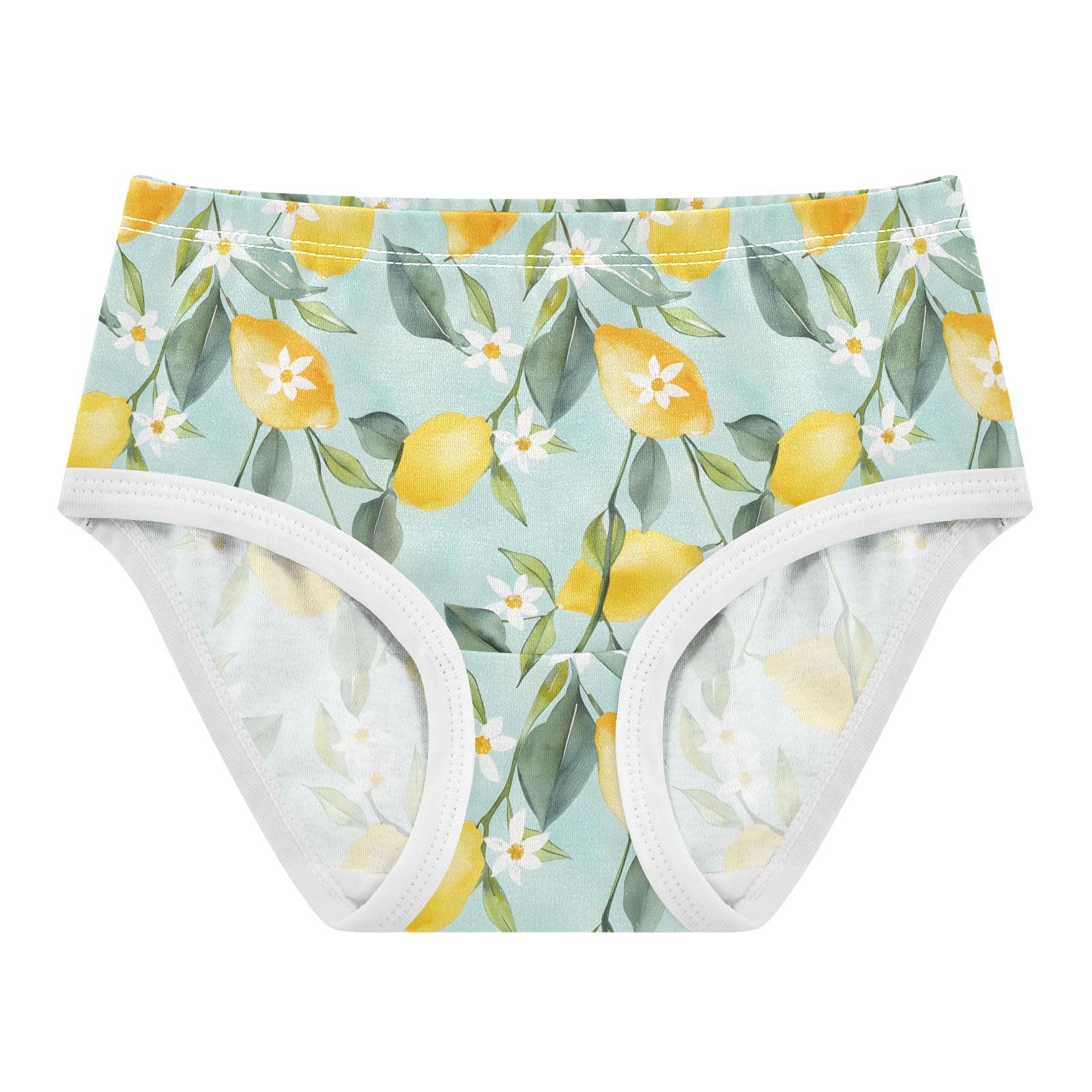 ALAZA Toddler Girls Cotton Hipster Underwear Soft Lemon Light Blue 2 Pack 2T