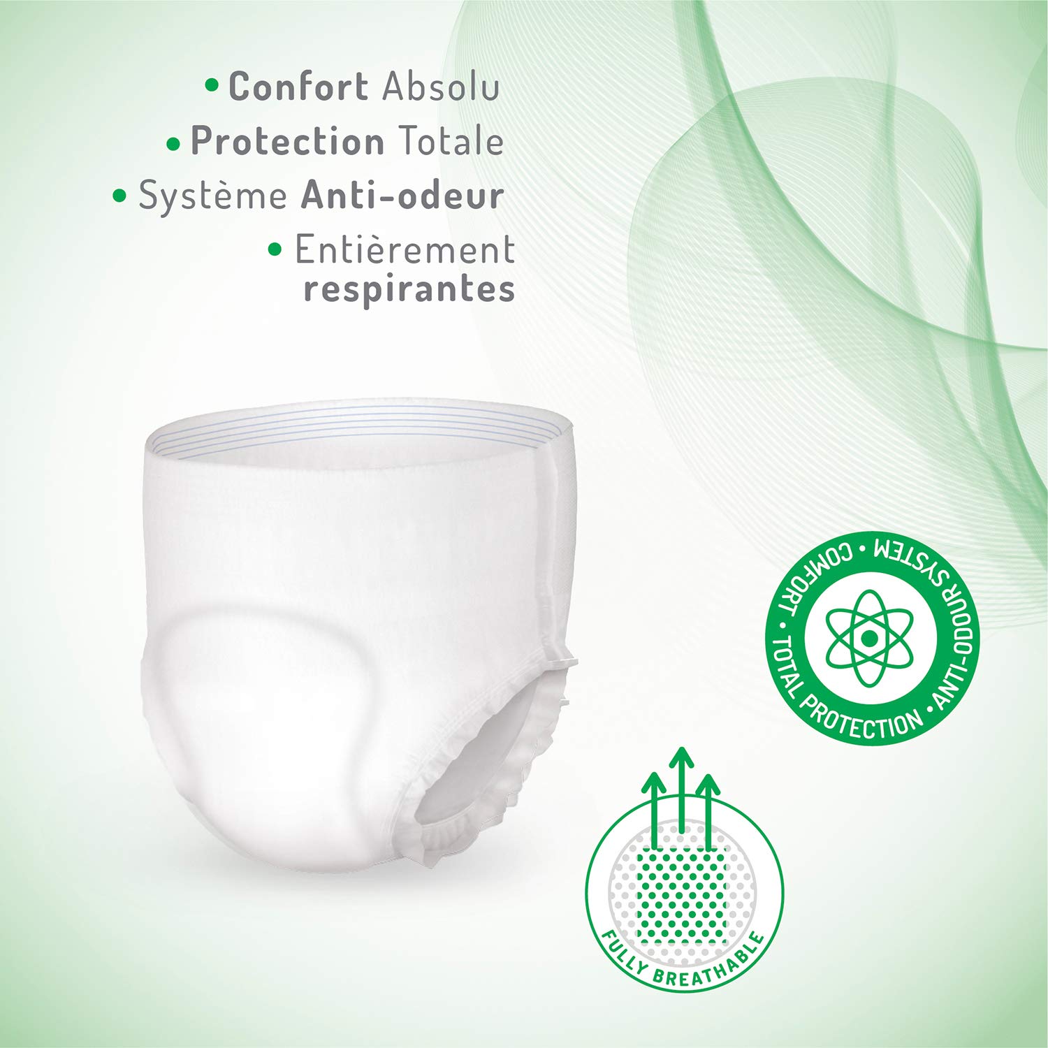 Absorbeo Pants EXTRA, Elastische 14 Stück, Absorbierende Windelhose für Mittlere Blasenschwäche, Absoluter Komfort, Totaler Schutz, Anti-Odour-System, Vollständig Atmungsaktiv, Unisex, Größe L
