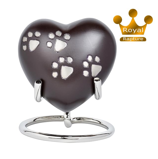 Foto 2 de 2 de Royal Rapture Urna Corazón Huella con Soporte para Cenizas Urna Mascotas Incineración Perro Gato (Chocolate…