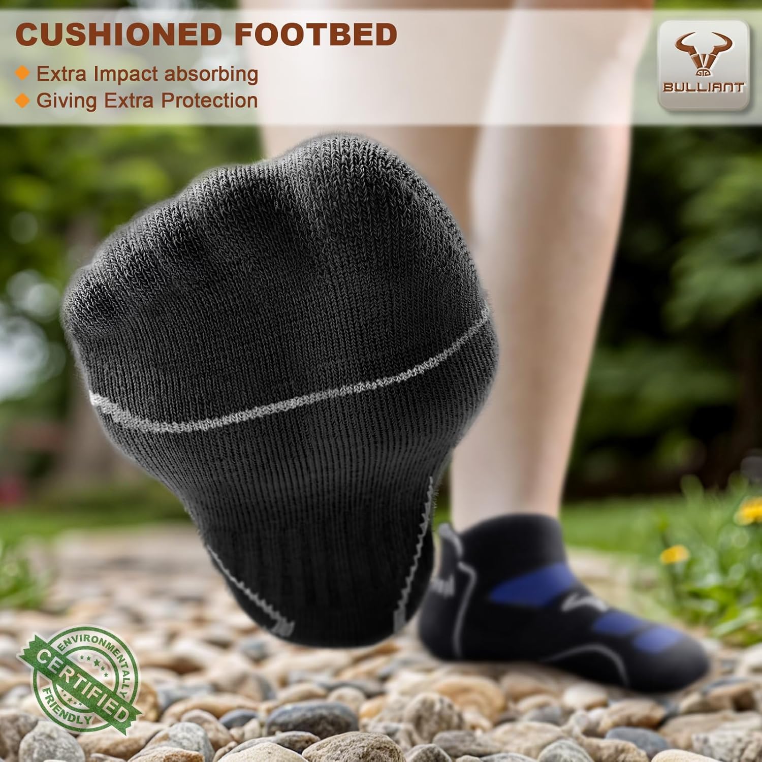 BULLIANT Men Running Socks,Active Ankle Socks No Show For Men With Cushioned Footbed Arch Support Breathable Wicking - Image 2