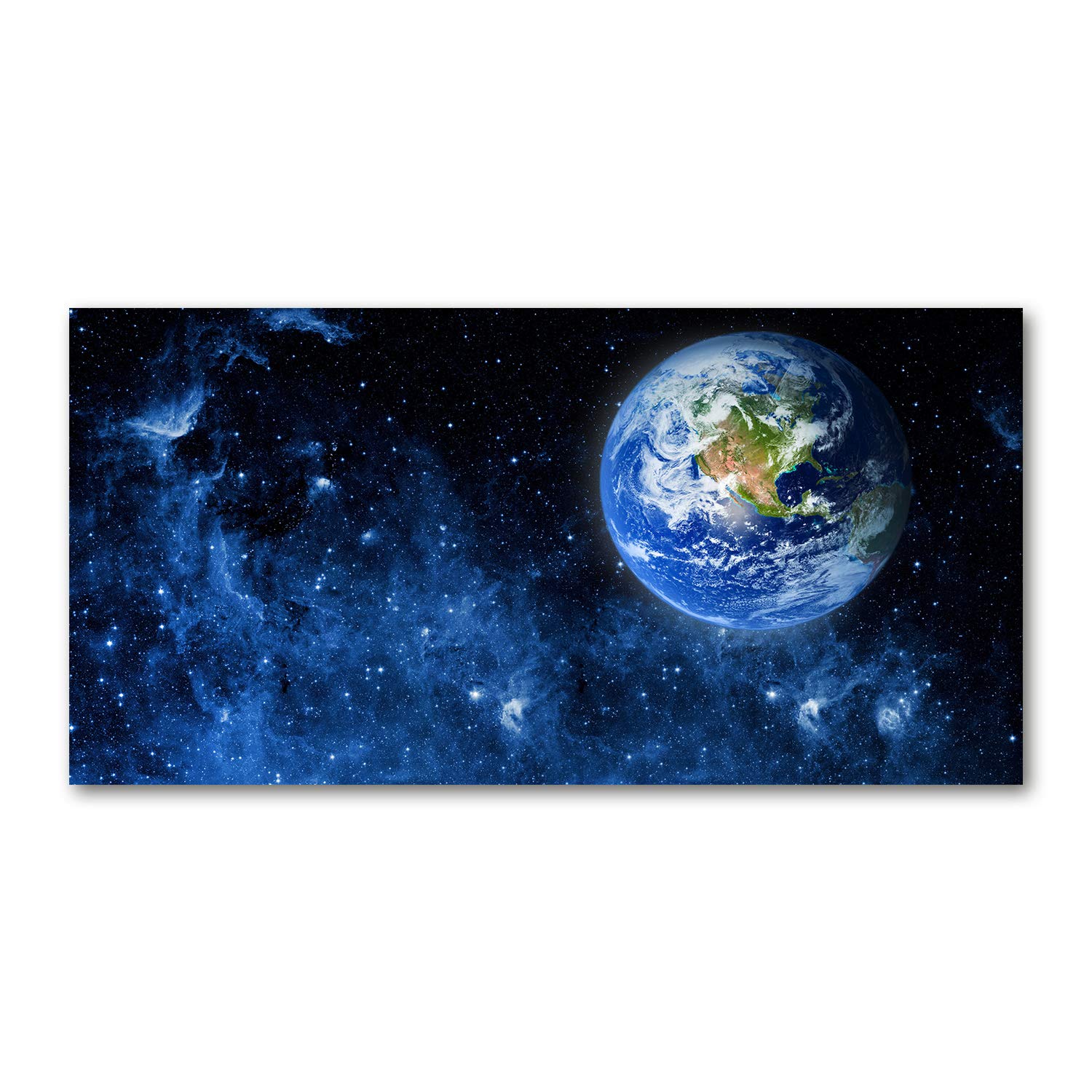 Image panorama cosmos pour salon : le tableau en verre bleu Tulup