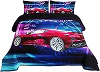 Vista 288 de Axolotl Kid Comforter Set Twin Size,Racing Car Bedding Set for Boys Girls Teen Kids Children Racing Gifts,Race Cars Quilt Bed Set with 1 Comforter 2