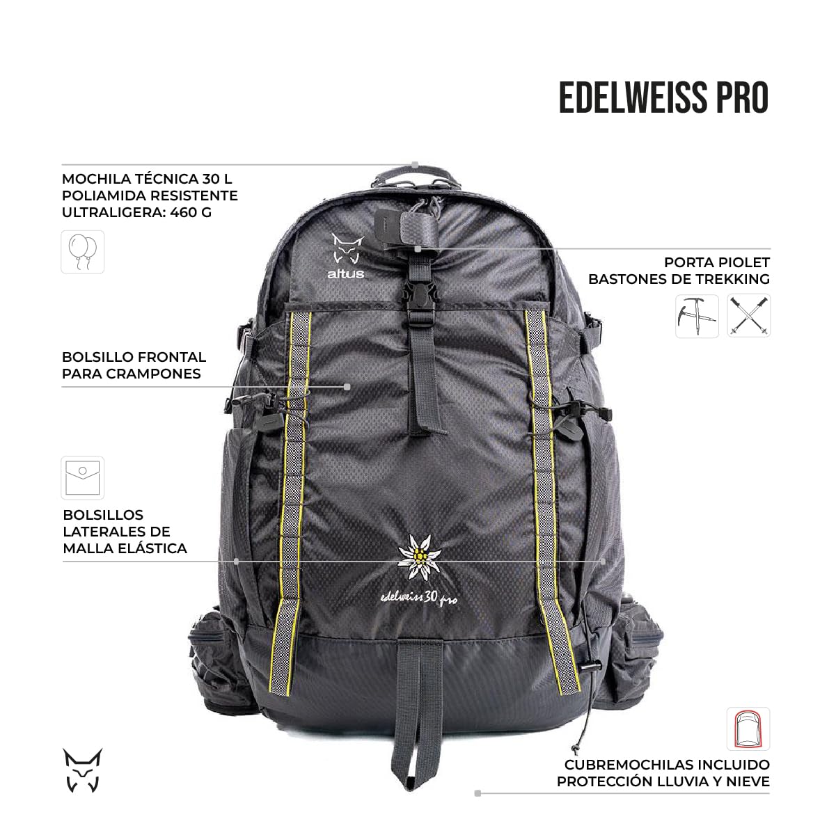 EDELWEISS PRO Altuas Mochila Técnica Ultraligera 30L
