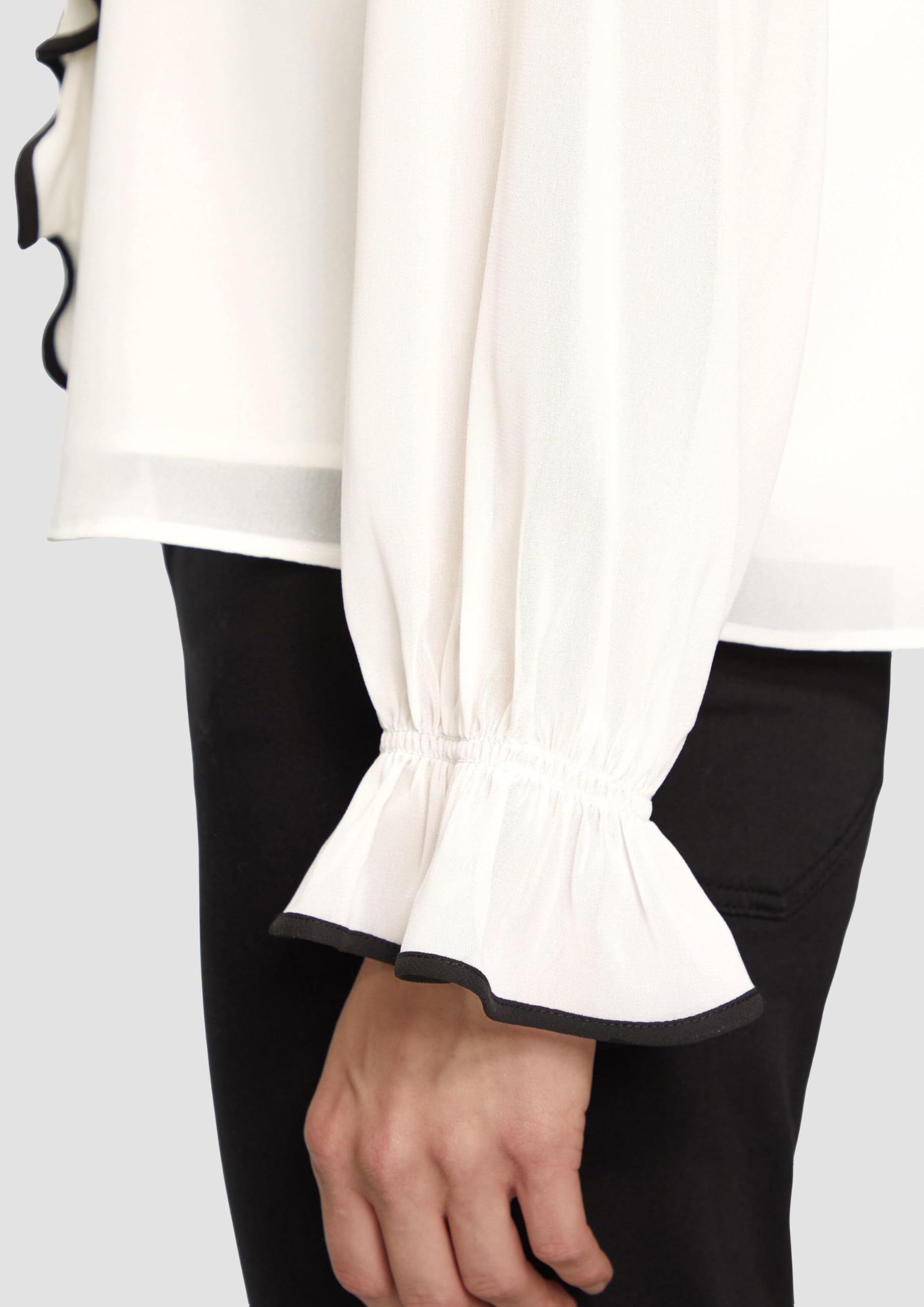 Chiffon-Bluse mit Rüschen-Besatz