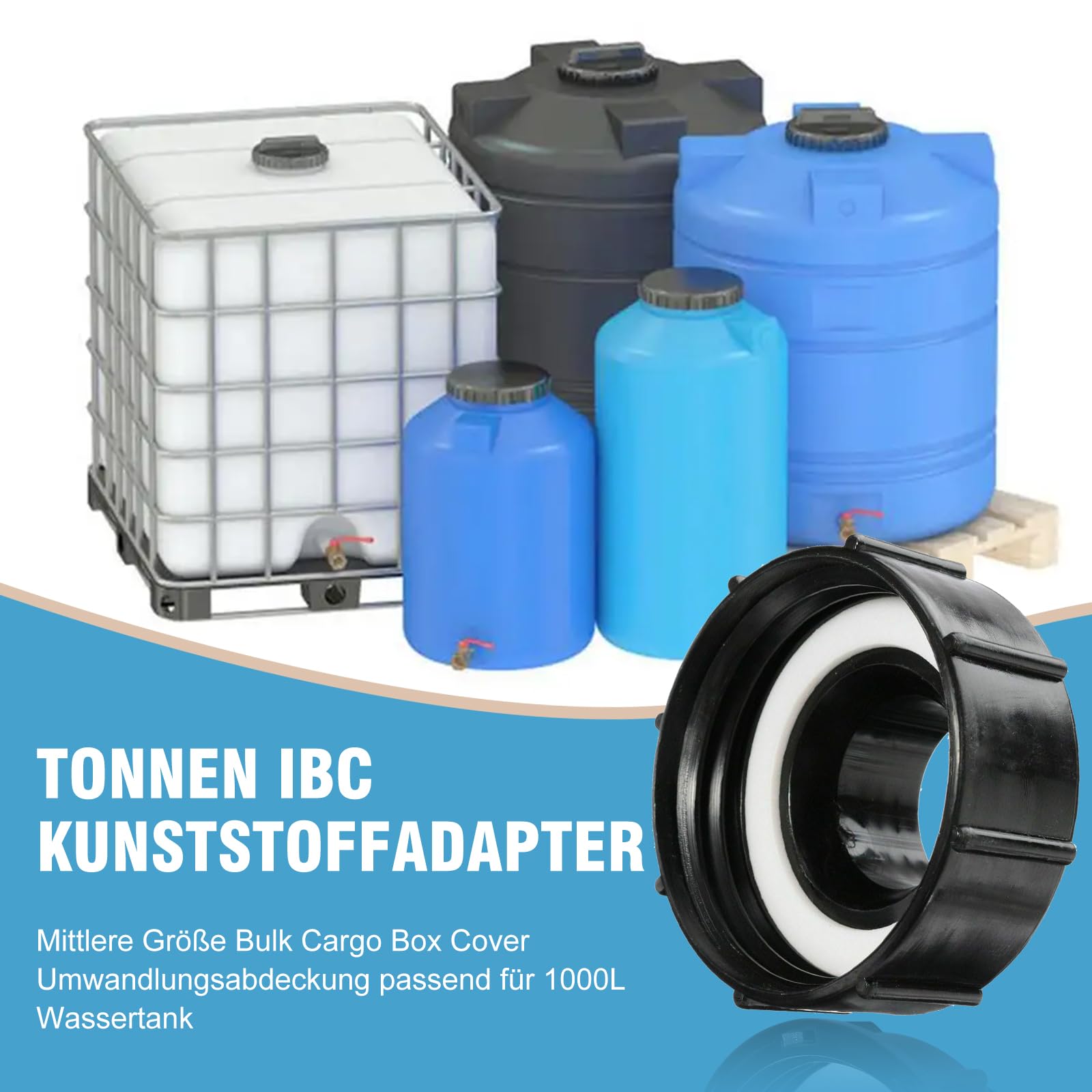 GIVIHGETI 1 Adaptateur IBC S100 X 8 Vers S60 X 6, Filetage Grossier