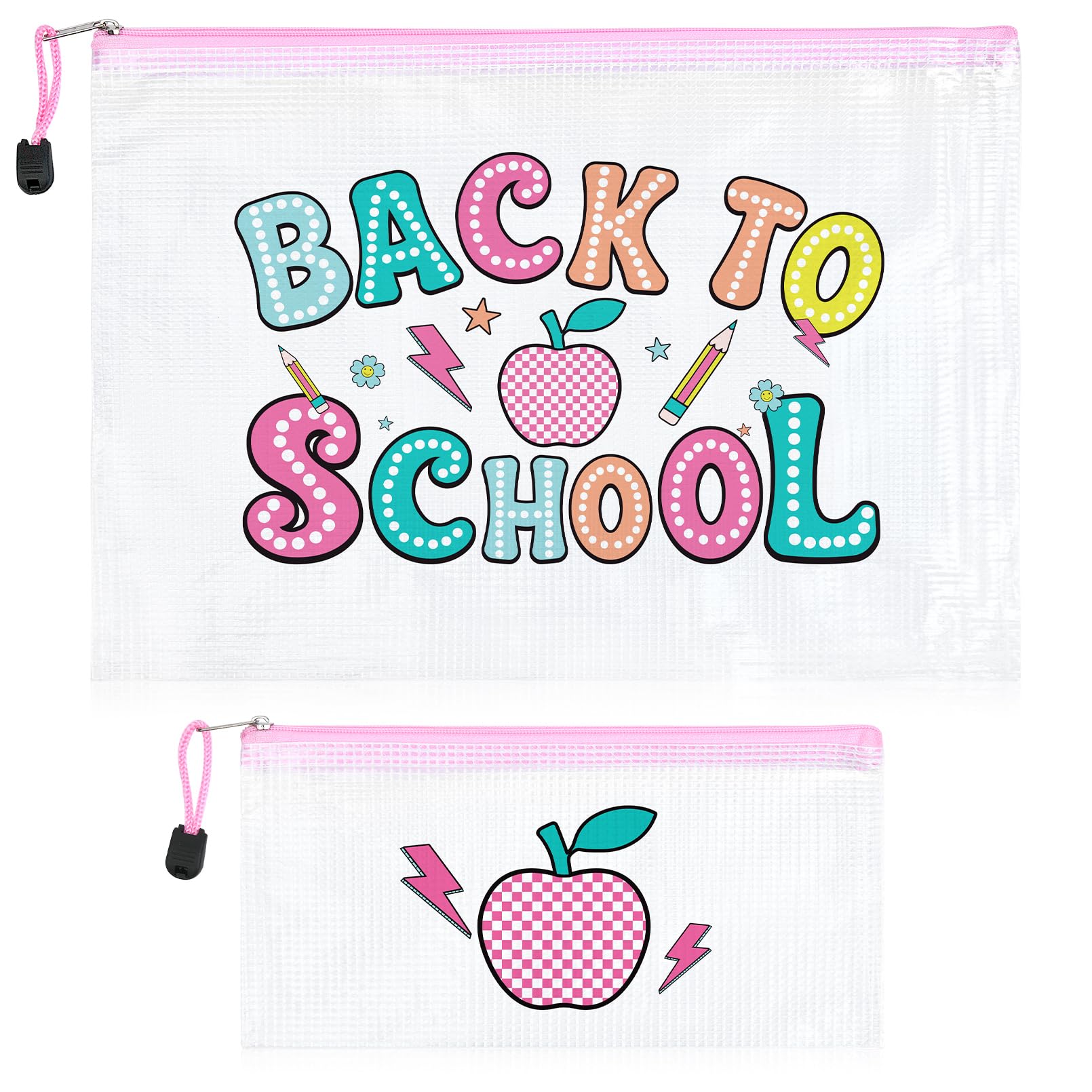 SOIDRAM 2PCS Clear Toiletry and Makeup Bags Waterproof PVC Travel Cosmetic Organizer Pouches Transparent Zipper Bags for Women