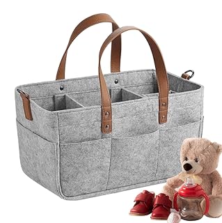 Blöjorganiseringskorg – blöjkorg | babyblöja caddie organisatör | babypresentkorg, blöjförvaring med flera fack, kapacitet förvaringsfack, bil caddie reseorganisatör