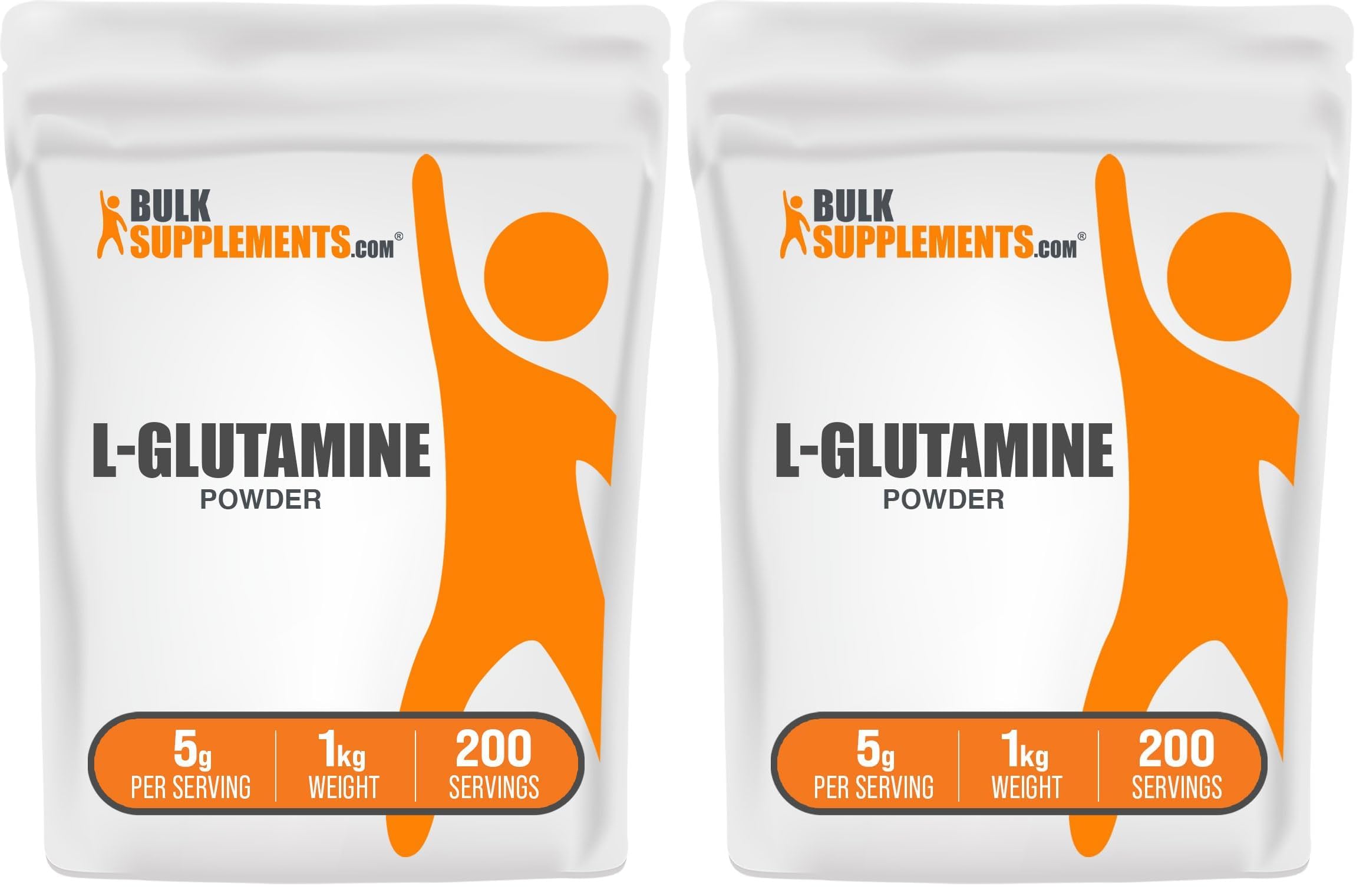 BulkSupplements.com L-Glutamine Powder - Glutamine Supplement, for Recovery & Gut Health - Unflavored & Gluten Free, 5g (5000mg) per Serving, 1kg (2.2 lbs) (Pack of 2) Unflavored 2.2 Pound (Pack of 2)