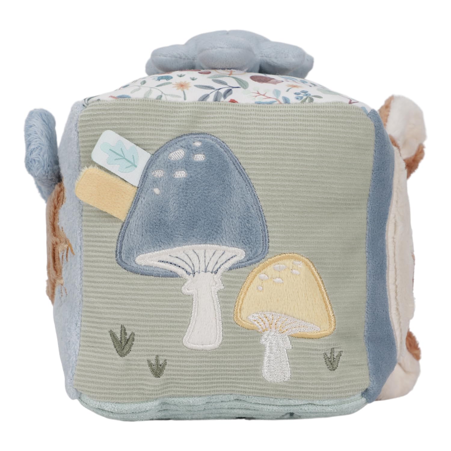 Little Dutch Forest Friends 8909 – Cubo De Actividad De Tela Para Bebés, Con Espejo Y Texturas, 100% Poliéster, Tamaño 14x14x14 Cm, Desde El Nacimiento