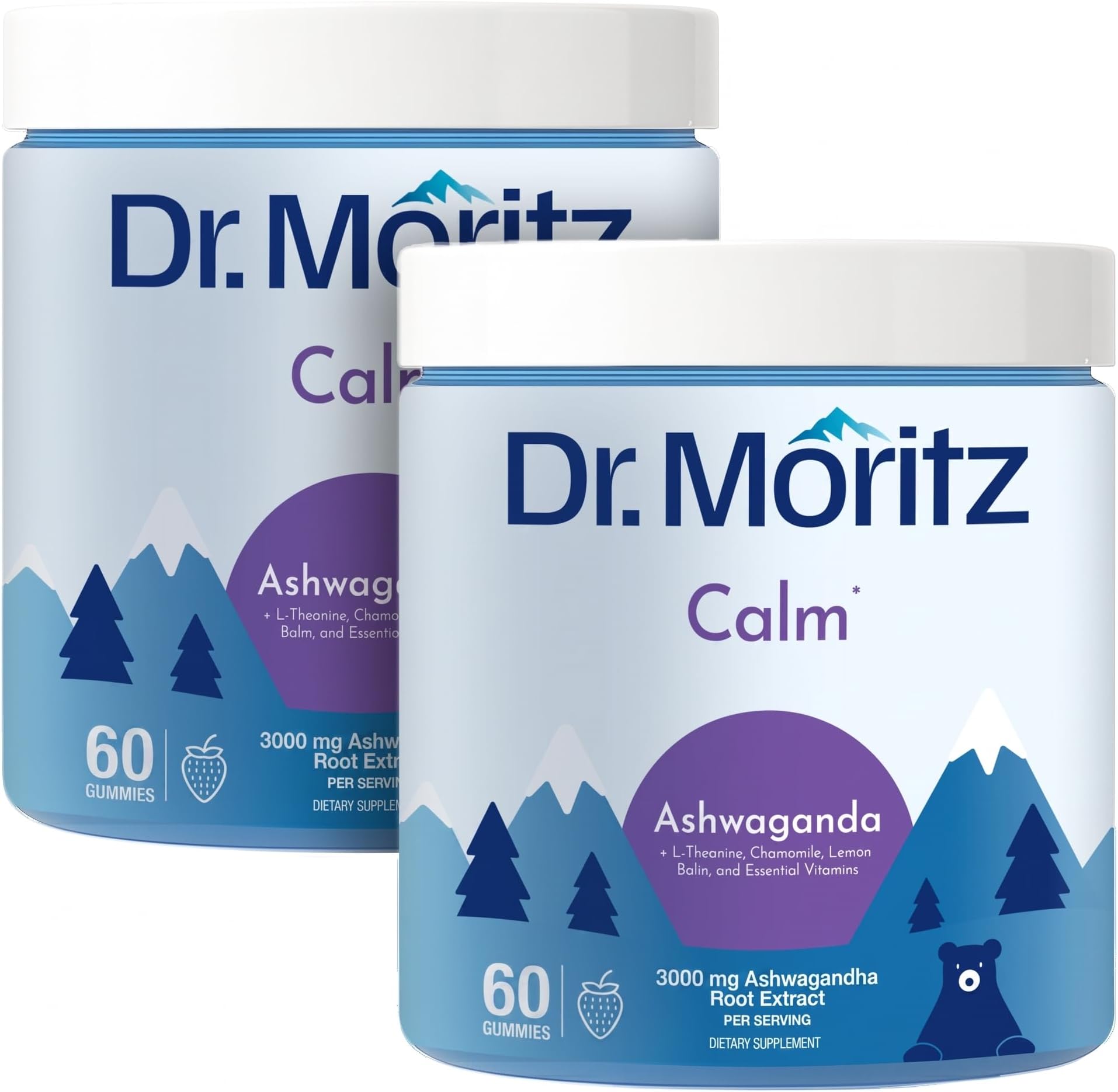 DR. MORITZ Ashwagandha Gummies for Calm, Relaxation, and Immune Support - Ashwagandha for Women and Men - with L-Theanine - Sugar Free and Non-GMO (120 Count)