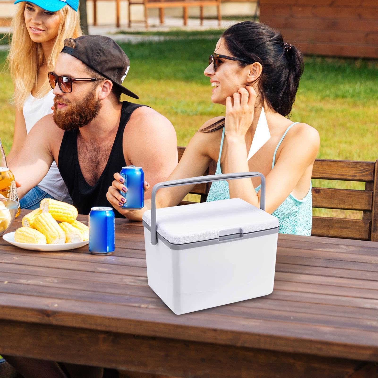 Cofre de Hielo para Acampar, refrigerador para Acampar,Enfriador de | Camping pequeño | Pequeño refrigerador portátil Aislado 5L, Duro portátil para la Playa, Comida campestre, Camping