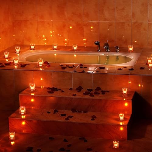 Miniatura 5 de Nuanchu 30 velas flotantes rojas para centros de mesa a granel de 1.5 pulgadas, pequeñas velas votivas flotantes sin perfume, decoración para bodas,