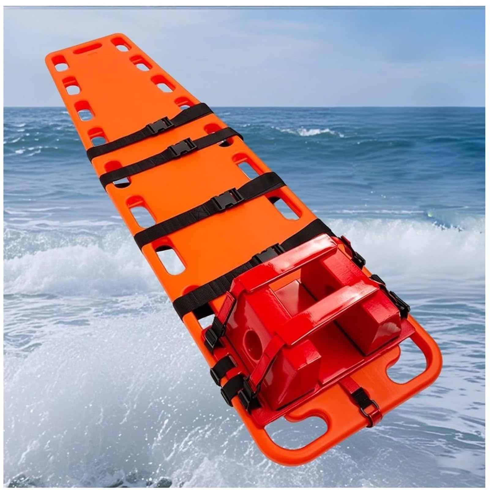Civière flottante de sauvetage avec appui-tête pour piscine et urgences