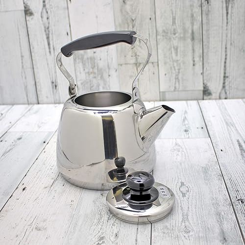 Miniatura 4 de Yoshikawa YH8094 - Tetera japonesa de boca ancha de 0.7 galones (2.3 L) color plateado