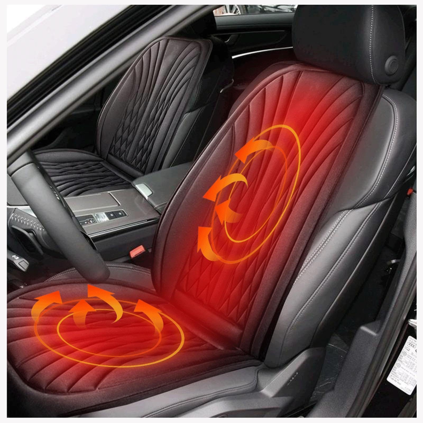 VVLXRIC Seat Cushions for Cars, 12v Smart Control Heated Car Blankets Adults, Cozy Warm Heated Seat Cushion, Winter and Fall 1-Pack,2PCS