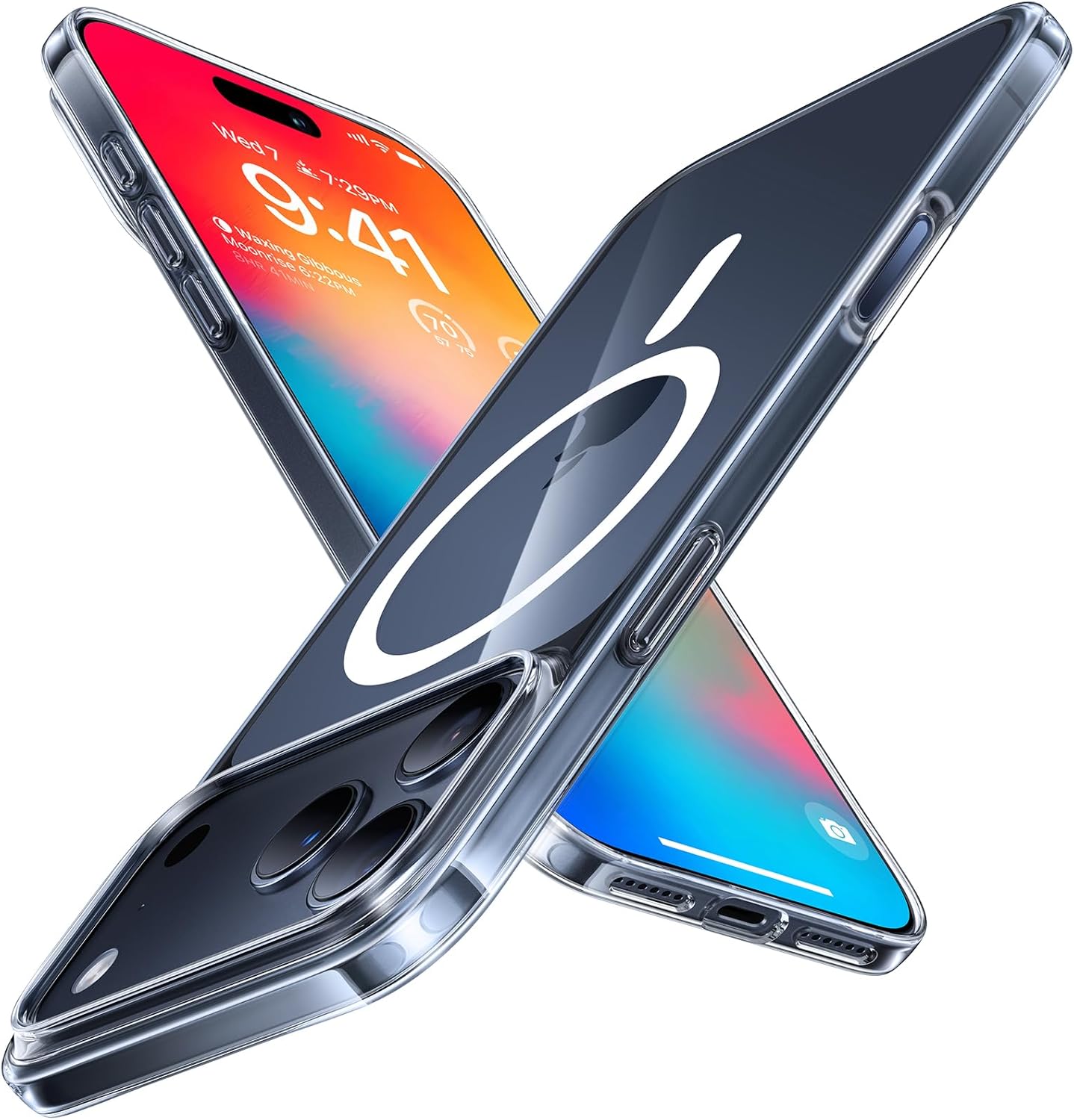 TORRAS Magnetic Slim Fit for iPhone 17 Pro Case 6.3 inch, Ultra-Thin, Compatible with MagSafe, Lightweight Matte Anti-Scratch Hard PC Cover Phone Case for iPhone 17 Pro OriginFit, Clear 3-Clear iPhone 17 Pro