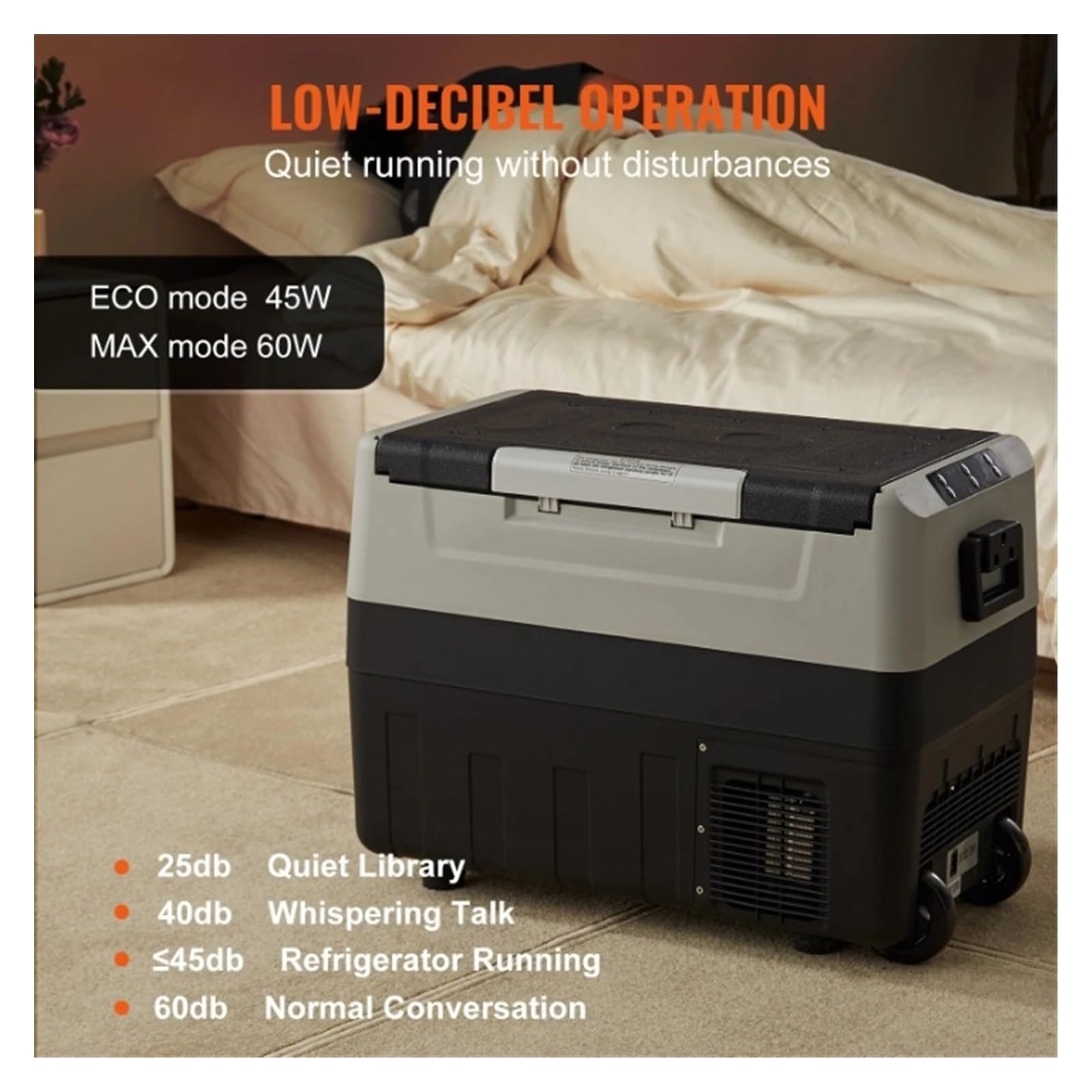 Refrigerador portátil for Coche de 35, 45 y 55 litros, minicongelador, compresor, Ideal for Camping y Viajes.(55L)