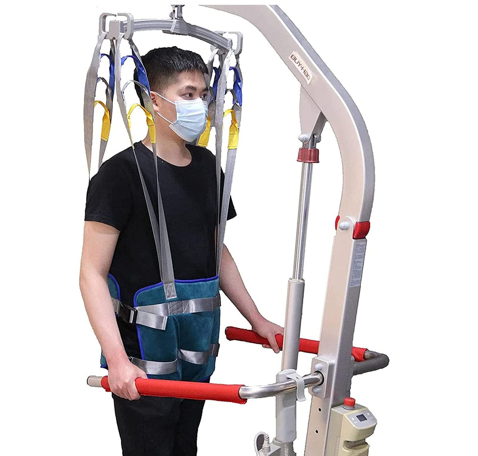 Patientenlifter Lifting Transfergürtel Ganzkörperg Toilettentragetuch Premium gepolstertes Tragetuch, medizinisches Hebegerät, Ganzkörper-Gehhilfe zum Stehen, mit Vier-Punkt-Stützung, für Bein-Lendenw