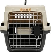 Petarchi 20 Inch Pet Travel Carrier for Cats, Kittens, Puppies, Rabbits | Portable Folding Kennel Cage | Dog Crate with Metal Door & Spring Lock | Ventilated Transport Box for Small Pets