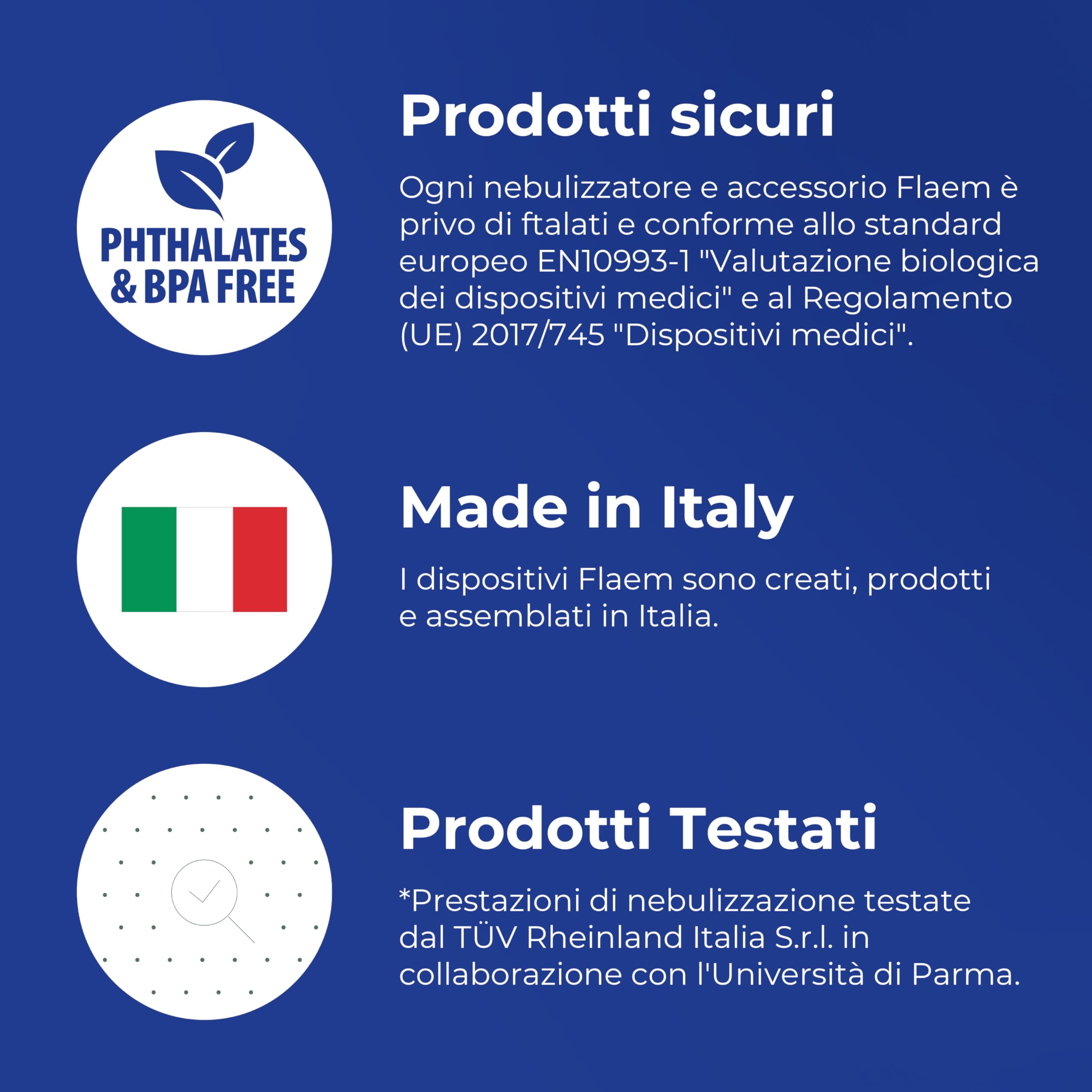 Flaem, ProfiNeb 2024, Aerosol Portatile Silenzioso per la cura delle Basse Vie Respiratorie, Macchina Aerosol Adulti e Bambini Certificato MDR completa di Mascherine Soft Touch, Made in Italy