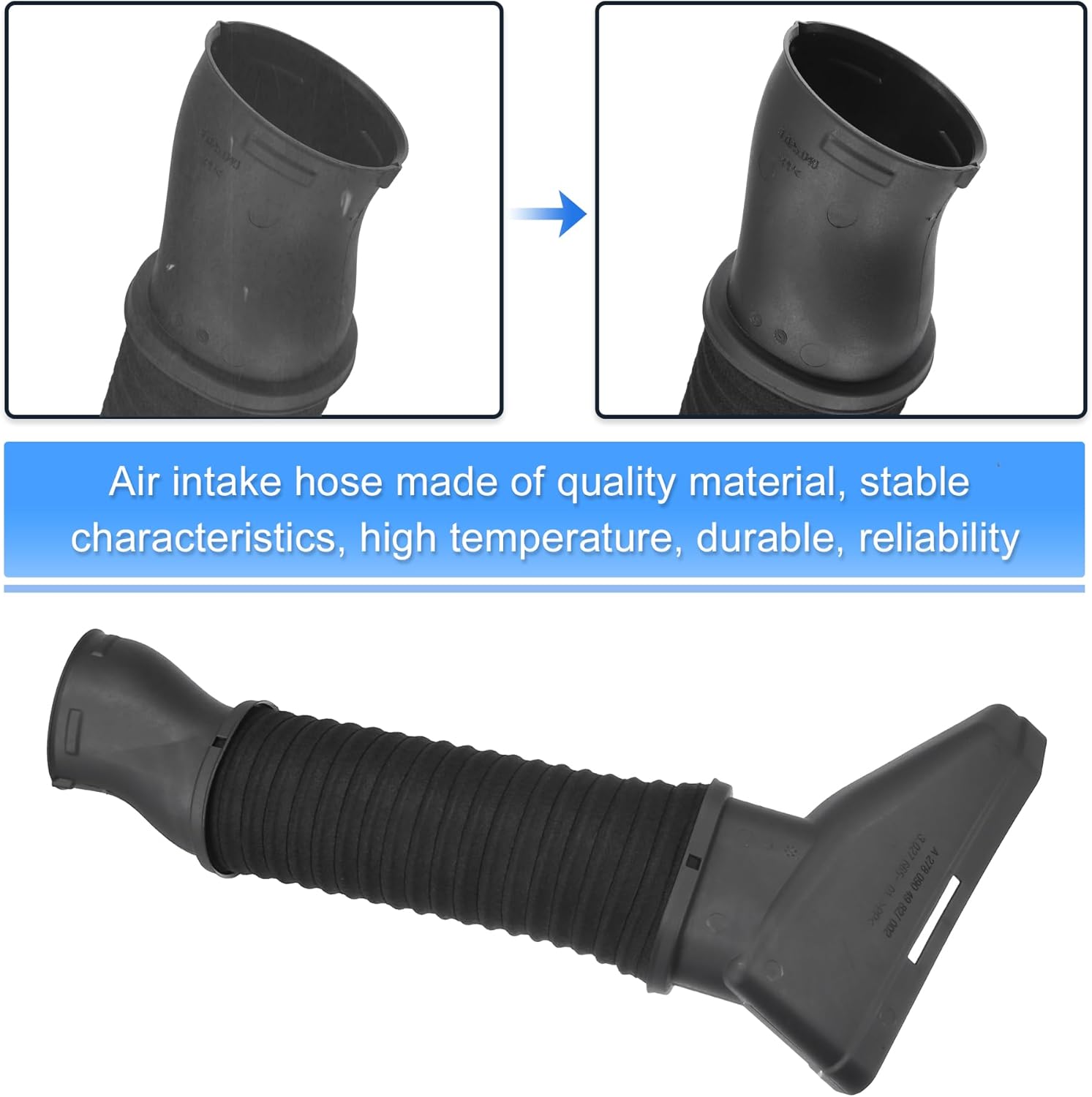 uxcell Car Air Intake Hose Tube for Mercedes-Benz S550 S63 2014-2017 No.A2780904982 Plastic Rubber Black