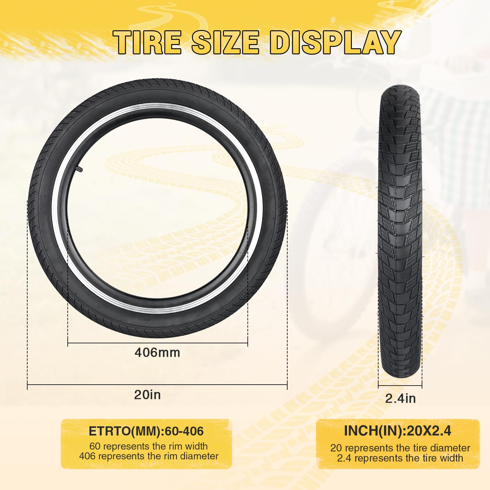 ZUKKA 2 pneumatici pieghevoli 20/24/26/27,5 x 2,40 e 2 pezzi 20/24/26/27,5 pollici, tubo AV35 mm, valvola per bicicletta per bambini, mountain bike, MX Freestyle
