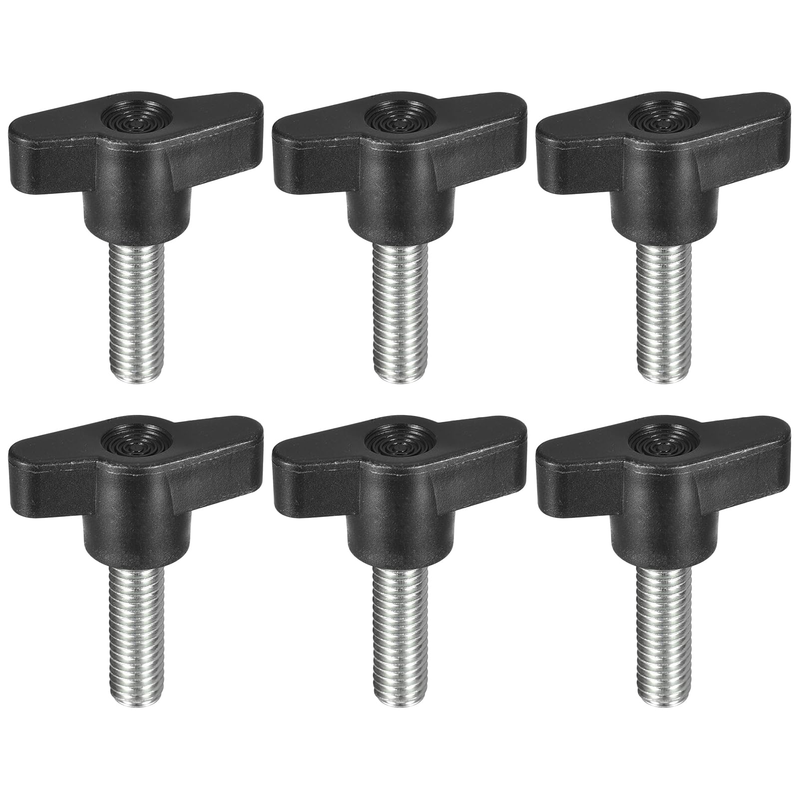 QUARKZMAN 6pz Manopola a Vite di Serraggio, M8 x 25mm Maniglia per Viti a Testa Zigrinata a Forma di T in Acciaio al Carbonio per Sostituzione Rapida Viti con Impugnatura a T Mano