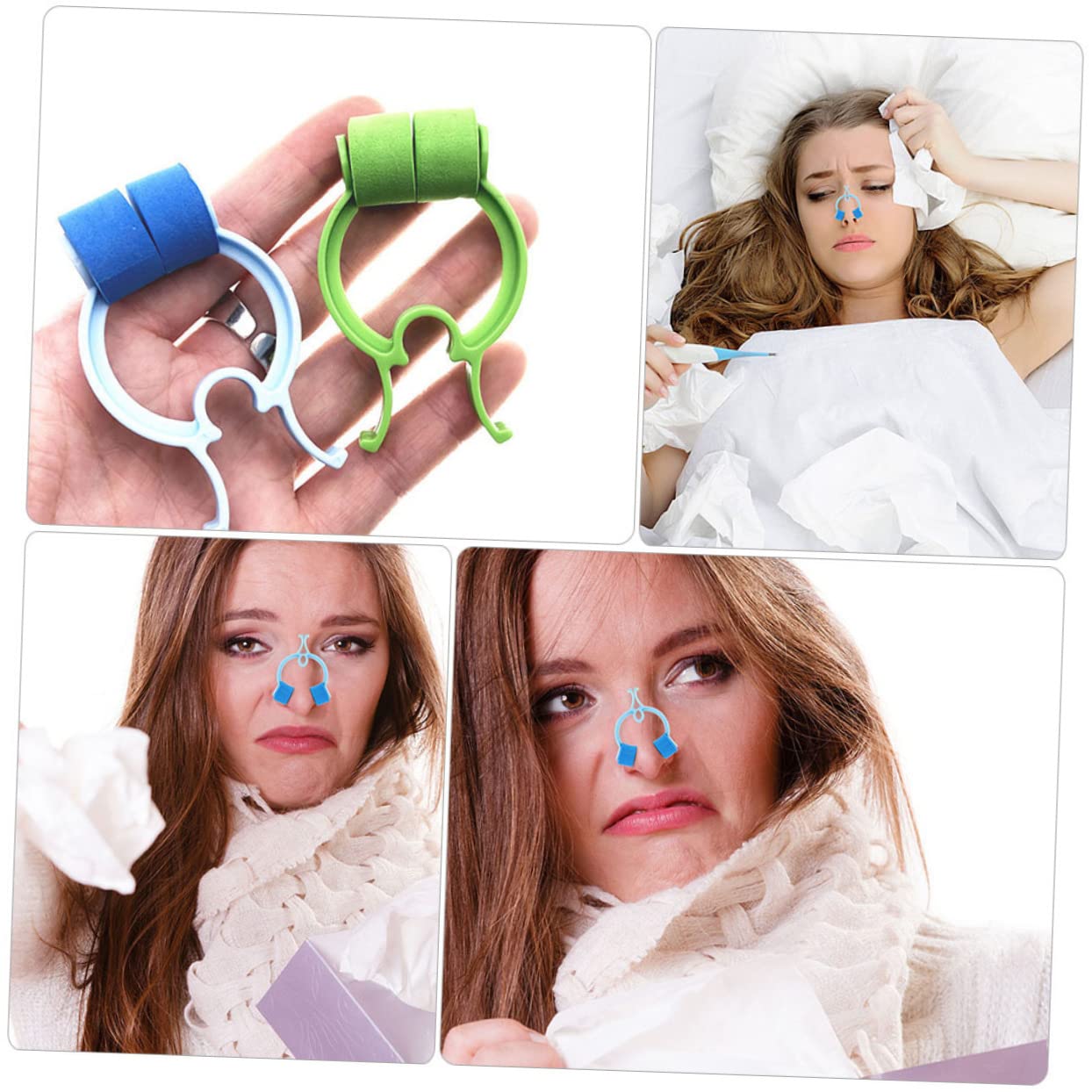 48pezzi Clip Per Naso Per Allenamento Stopper Nasali Per E Sangue Dal Naso Clip Per Fissaggio E Pom Per Viaggi E Uso Quotidiano