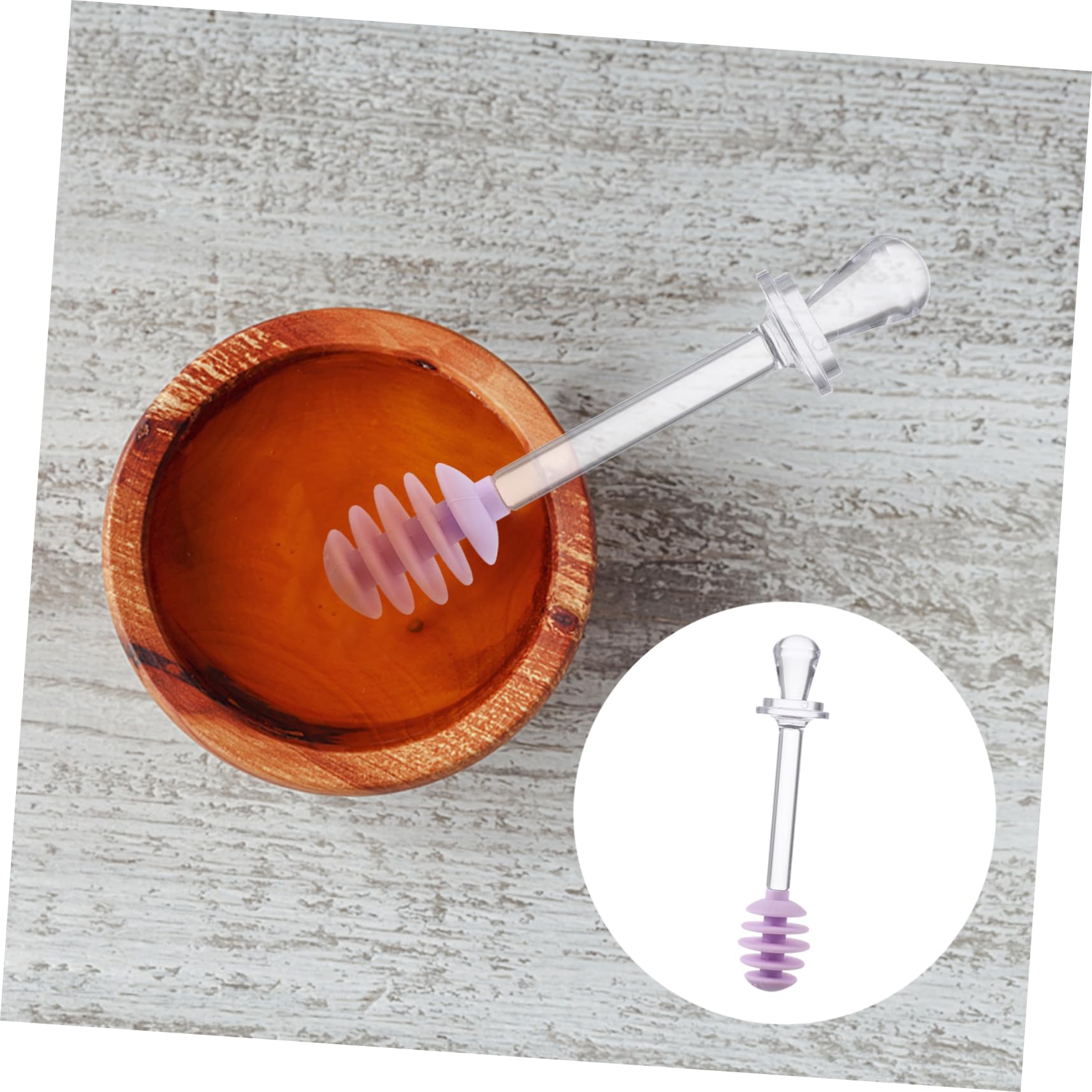 Hemobllo 1Pc Plastic Honey Dipper Stick Stirring Spoon for Honey Syrup Jam and Molasses Creative Drizzling Tool for Viscous Liquids Friends