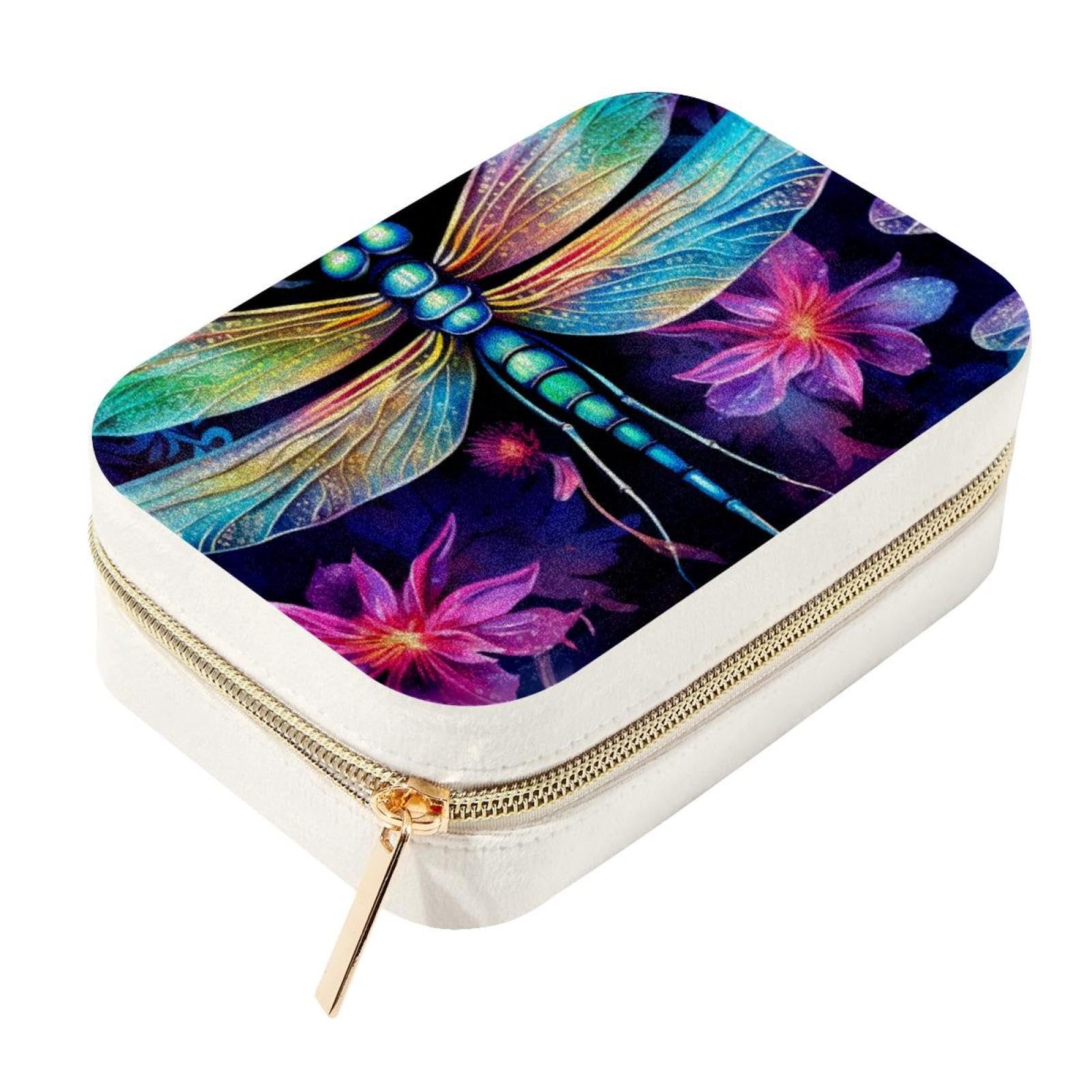 Joyero de libélula con doble capa para organizar anillos y collares