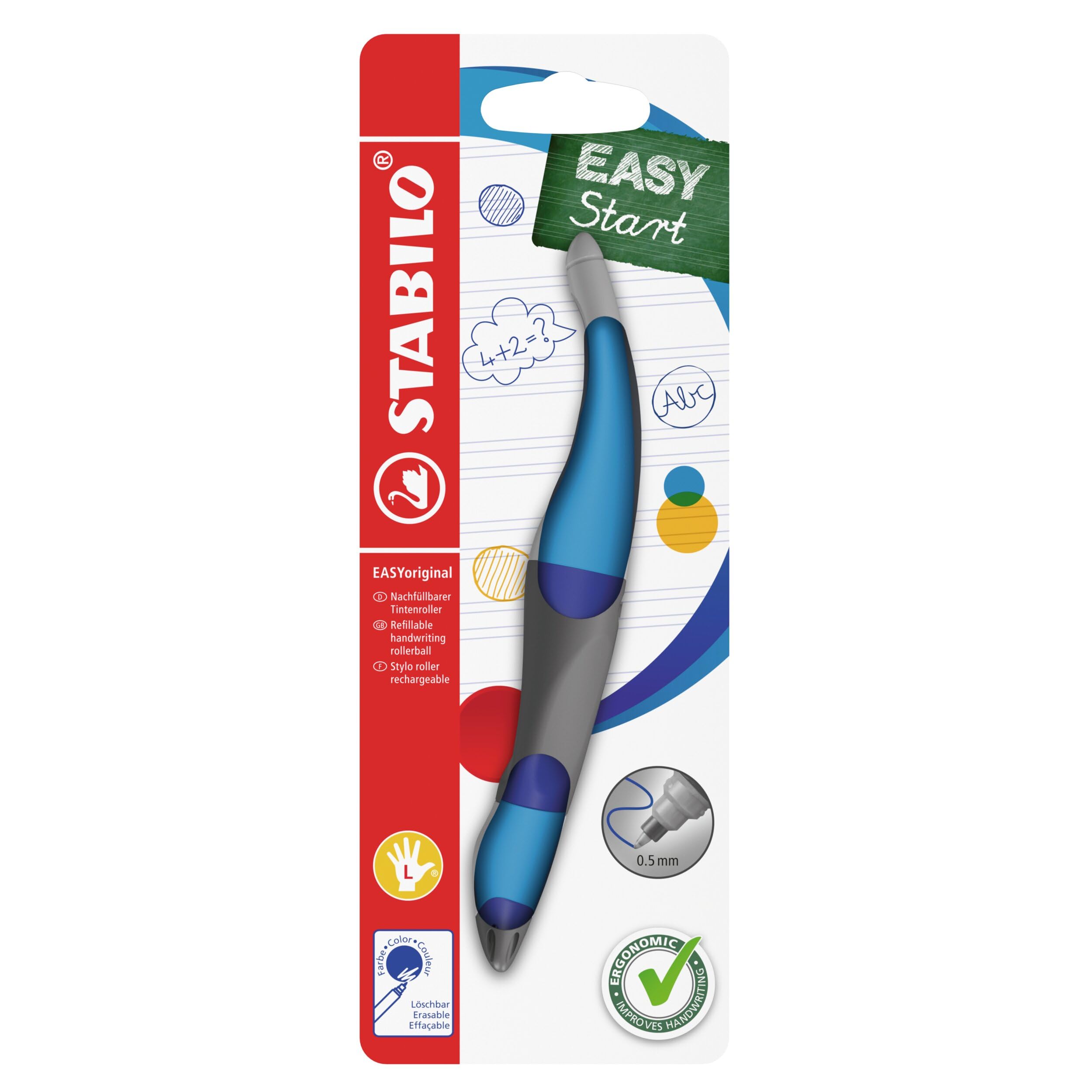 STABILO Ergonomic Rollerball EASYoriginal - Left-Handed - Dark Blue/Light Blue