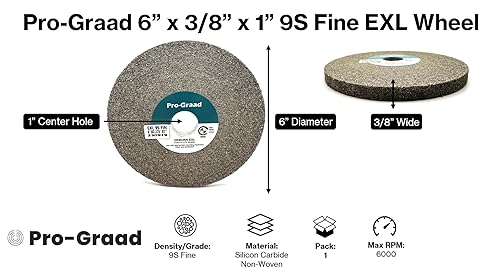 Miniatura 23 de EXL 09549 - Rueda de desbarbado, 6 x 1 pulgada x 1 pulgada fina, carburo de silicio, rueda de desbarbado, acabado y pulido de metal, convoluto, 09549