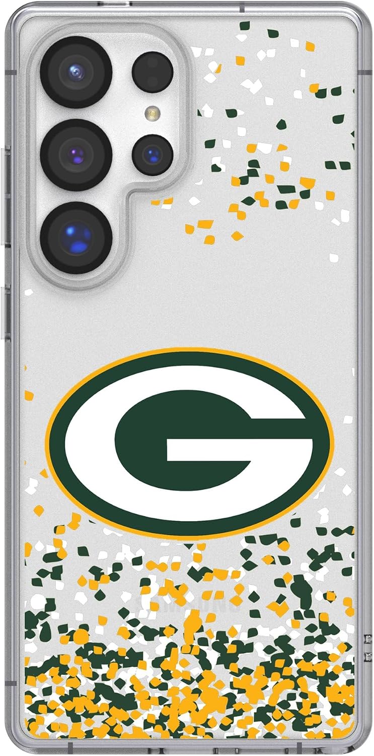 Keyscaper Green Bay Packers Galaxy Clear Case with Confetti Design