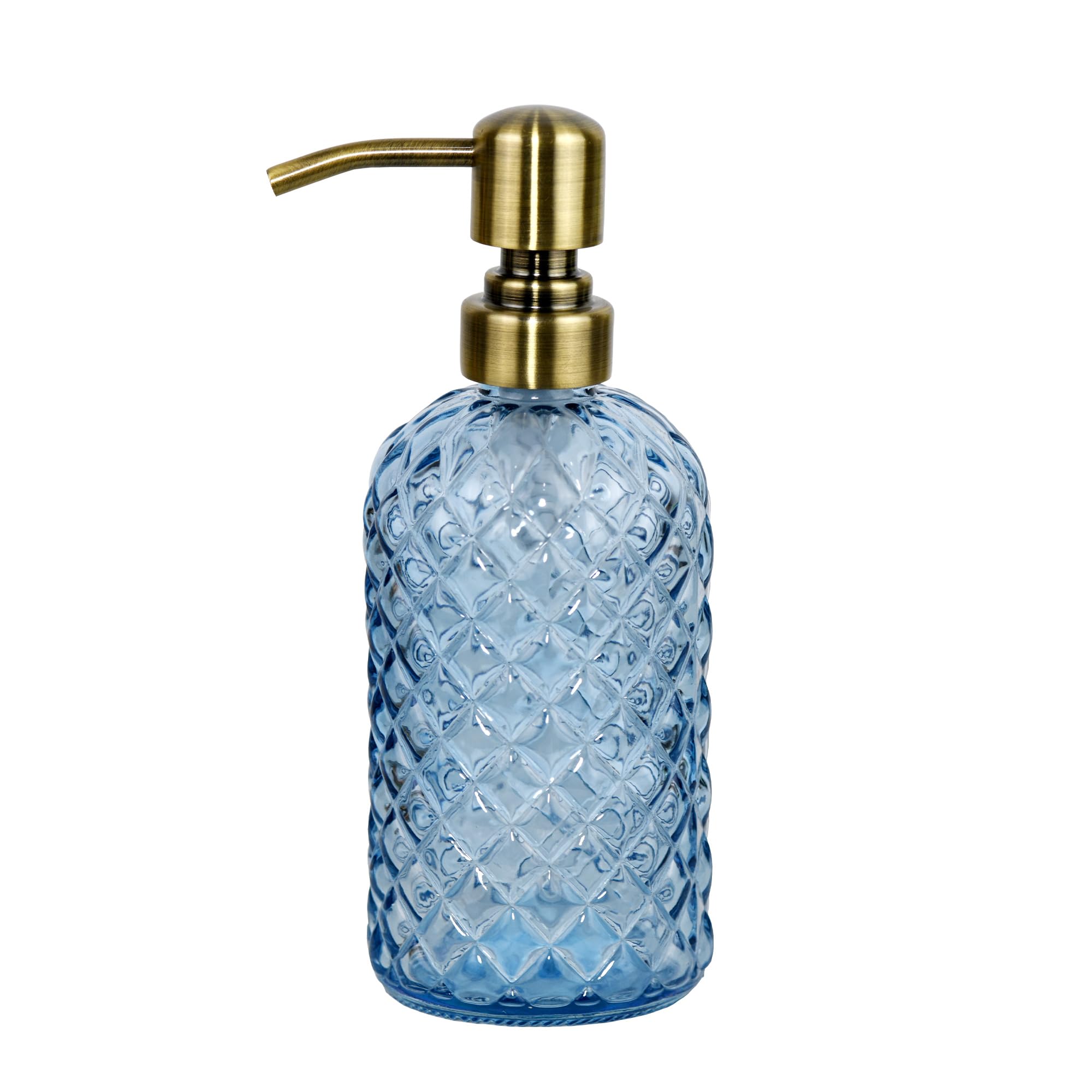 16 oz Glass Soap Dispenser with Vintage Gold Pump