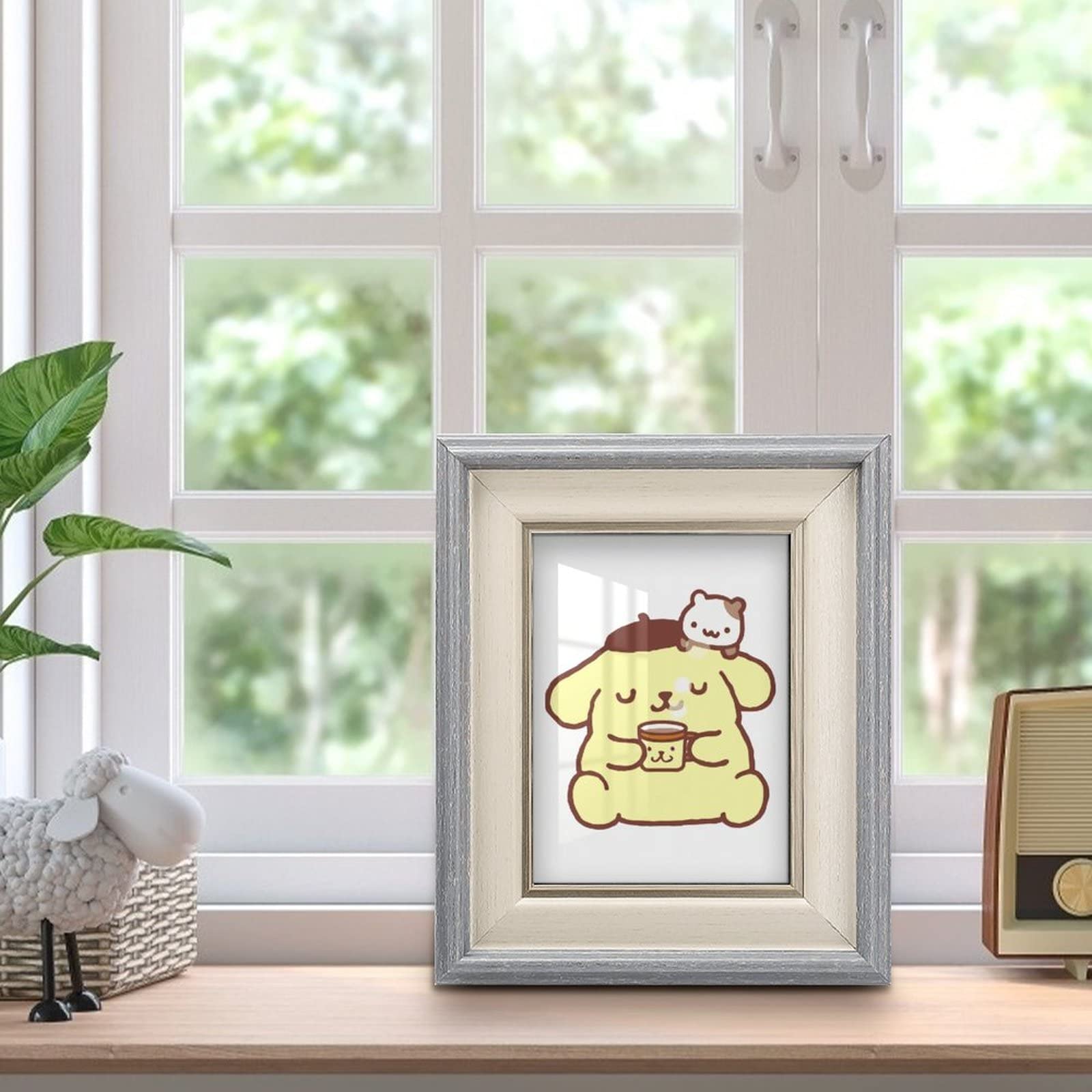 Amazon.co.jp: ポムポムプリン フォトフレーム 木製 写真立て 木目調