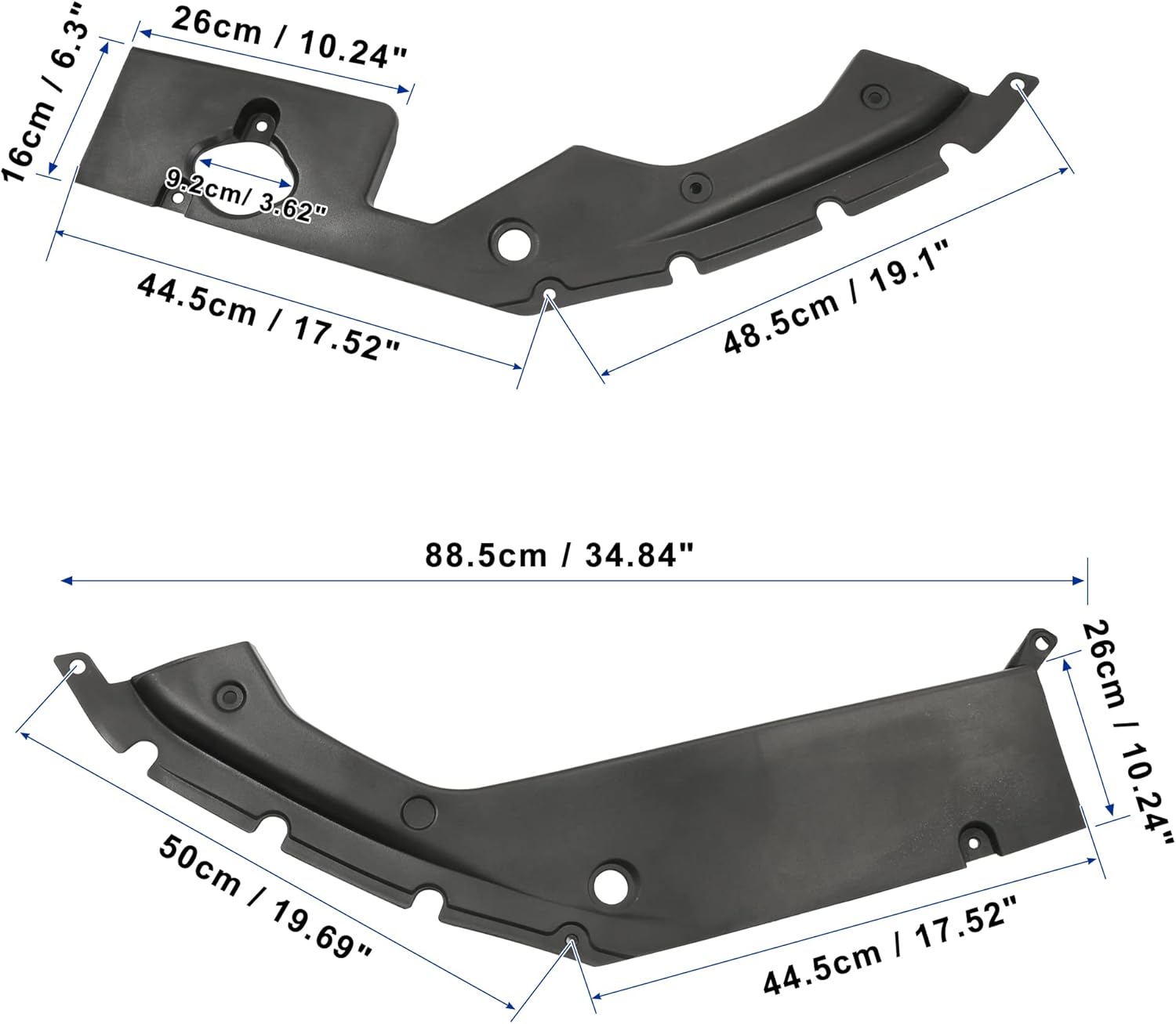 X AUTOHAUX 2pcs Engine Bay Side Panel Covers with Screw for Honda Civic 10th Gen 2016-2020 Long Version Left and Right Sides