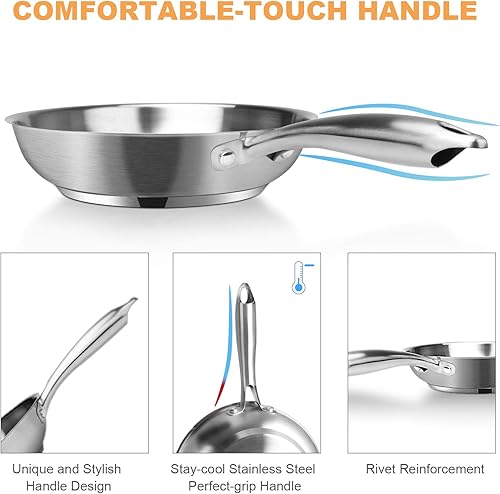 Miniatura 5 de Duxtop Juego de ollas y sartenes profesionales de acero inoxidable, juego de utensilios de cocina de inducción de 18 piezas, cacerola con boquilla