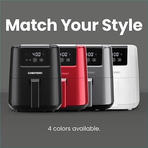 Miniatura 8 de CHEFMAN Mini freidora de aire de 2 Qt  Freidora de aire compacta digital que ahorra espacio con cesta antiadherente y apta para lavavajillas,