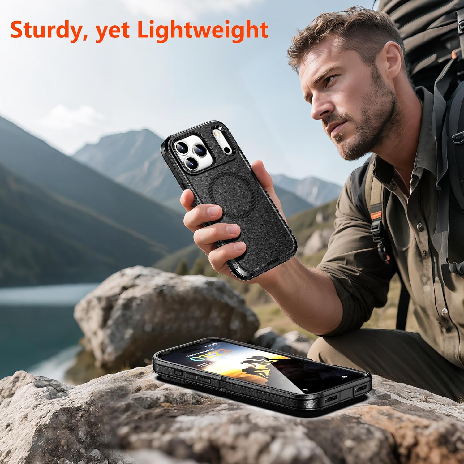 Compatible with iPhone 17 Pro Max Case with Belt Clip Holster, 2X Screen Protector, Shockproof, Compatible with MagSafe, 3-Layer, Heavy Duty Magnetic Phone Case Cover, 6.9", Black - Image 7