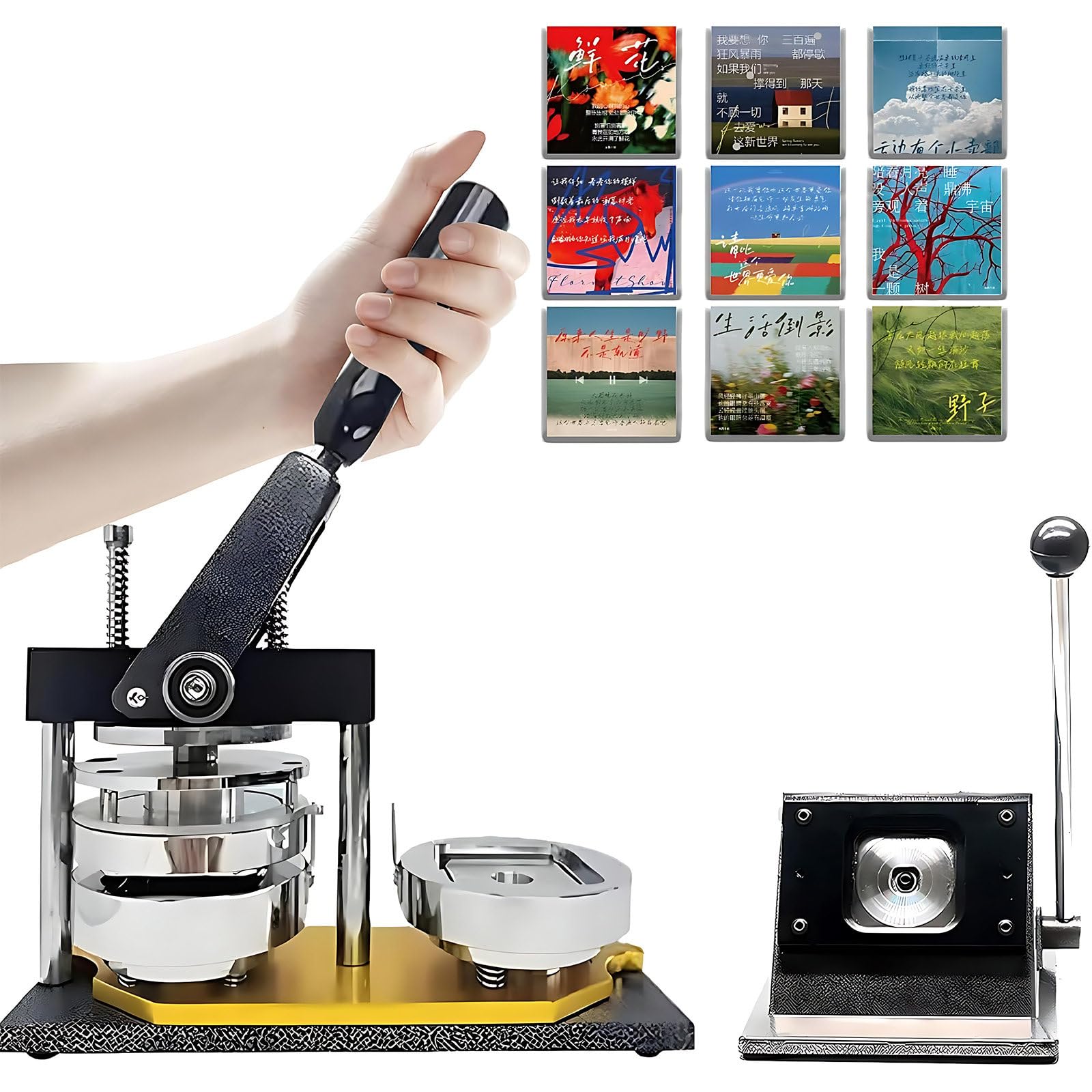 Kit aimant frigo DIY avec machine à badge 2 * 2 pouces pour souvenirs de famille