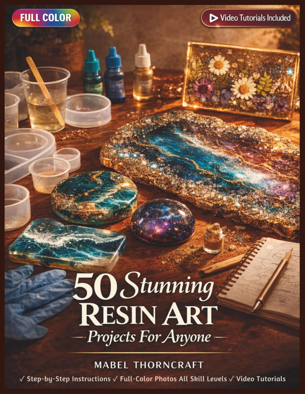 50 STUNNING RESIN ART PROJECTS FOR ANYONE: A Fully Illustrated Guide to Epoxy Pouring for Complete Beginners | Video Tutorials Included (50 CRAFTS AND HOBBIES PROJECTS)