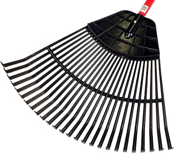 Bully Tools Poly Lawn and Leaf Rake - Fiberglass Handle, 24-Inch - Commercial Grade Heavy Duty Poly Tines, 90 Degree Teeth - Ideal Rake for Leaves, Gardening and Landscaping - 100% Made in The USA