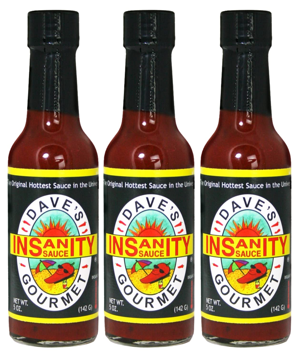 Dave's Gourmet Insanity Hot Sauce, The Original Hottest Sauce in the World, 5 Ounce (Pack of 3)