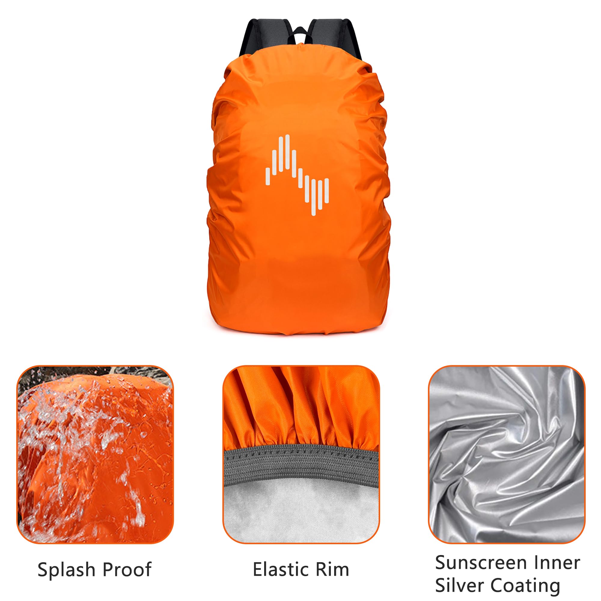 Musiin Backpack Waterproof Rain Cover, 45L Reflective Backpack Cover with Storage Pouch - Image 3