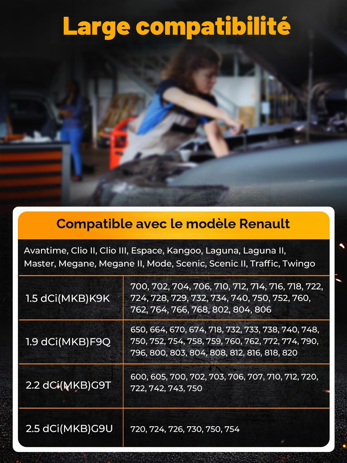 Outil de Réglage Moteur, Outil pour Courroie Dentée Compatible avec Renault, Nissan, Opel Diesel 1.5, 1.9, 2.2, 2.5 DCI