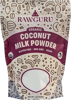 RawGuru Coconut Milk Powder - 16 oz - USDA Organic | Gluten Free | Non-GMO | Vegan | Plant-Based Creamer