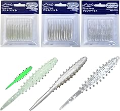 [TACKLAND] Ajimebaite (Ajing Worm) Pack of 10 3 Colors (30 Pieces Total) 1.4 - 1.5 inches (3.7 - 3.8 cm), Perfect Size for 0.01 - 0.08 oz (0.4 - 2.0 g) Jig Heads, For Root Fish and Small Fish